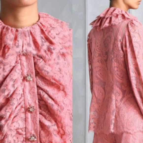 ZIMMERMANN Kaleidoscope Lace Blouse Pink Ruffle Top - Picture 4 of 12